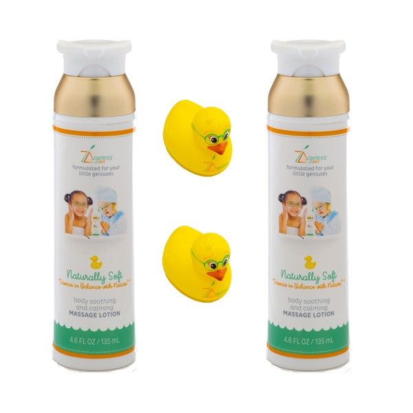 SET OF 2 - MASSAGE BODY LOTION FOR BABIES OF ALL AGES (4.6 FL. OZ / 135 ML)