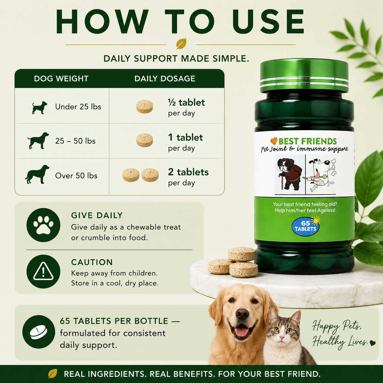 BEST FRIENDS PET SUPPLEMENT (65 TABLETS)